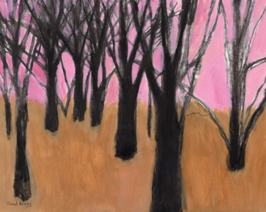 Landscape with Black Trees and Pink Sky