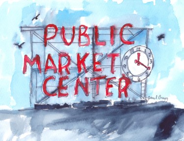Pike Place Market in Watercolor