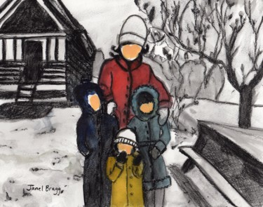 Mother, Karla, Janel and David on Snowy Day